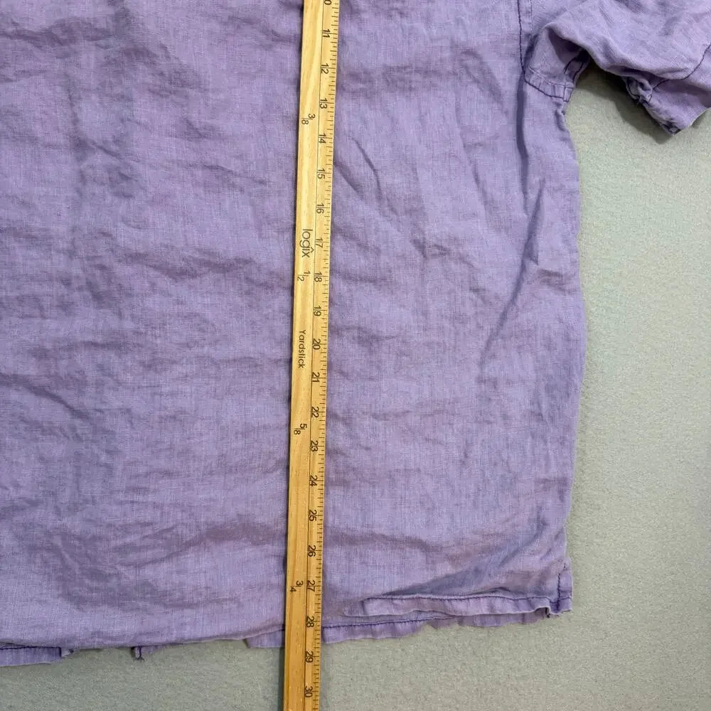 Tommy Bahama Relax 100% Linen Short Sleeve Shirt Men's Extra Large Purple Camp - Picture 8 of 9
